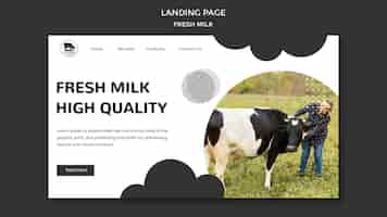 Free PSD fresh milk landing page