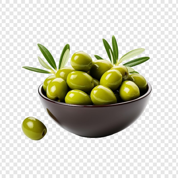 Olive fresche isolate su sfondo trasparente