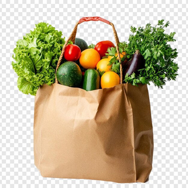 fresh produce in a brown paper bag