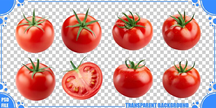 Free PSD fresh red tomatoes on transparent background