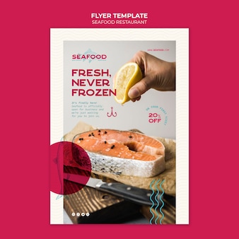 Fresh seafood restaurant flyer template