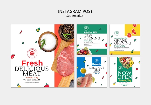 Free PSD fresh supermarket template design