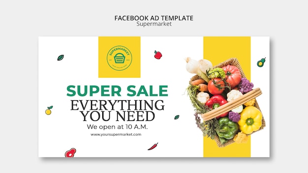 PSD gratuito design del modello di supermercato fresco