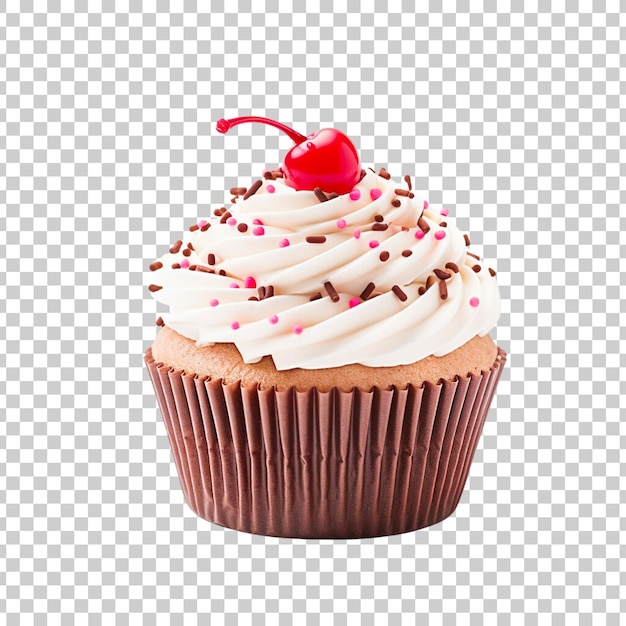 Fresco e gustoso cupcake isolato su uno sfondo trasparente