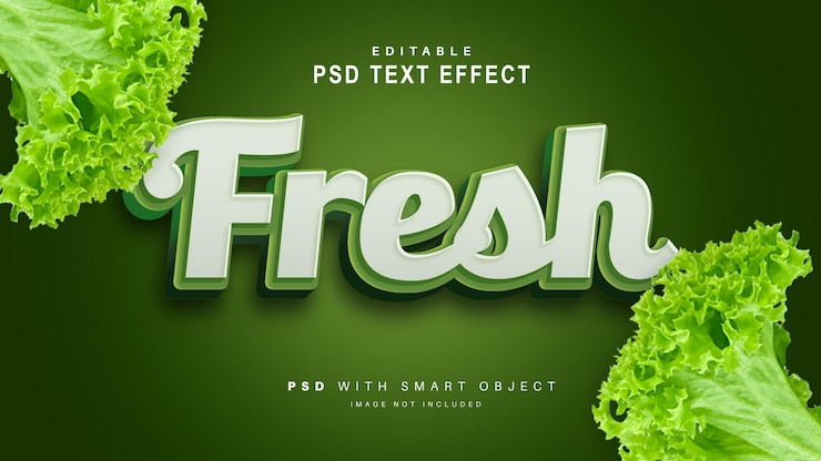 Free PSD fresh text effect