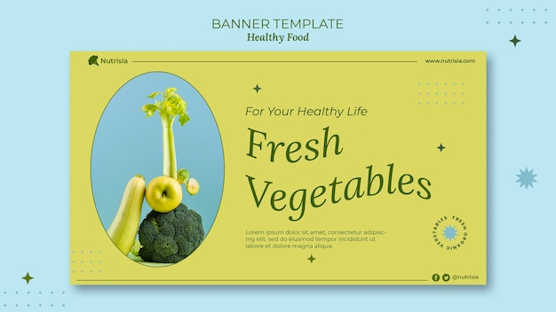 Free PSD fresh vegetables banner template