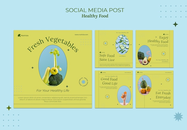 Free PSD fresh vegetables social media post