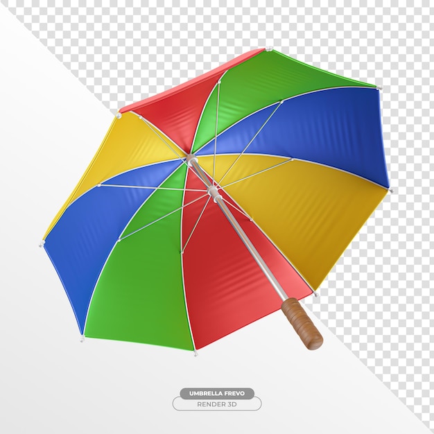 Free PSD frevo parasol in 3d render dance from brazil pernambuco on transparent background