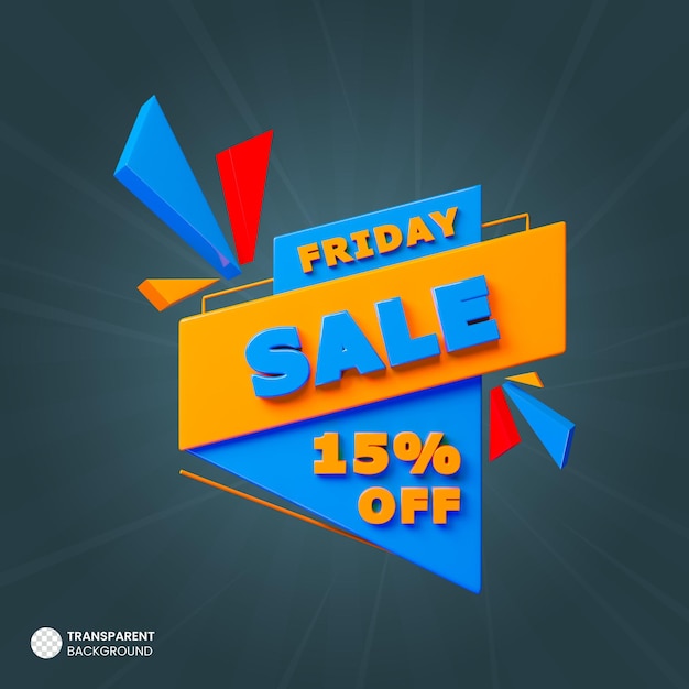 Free PSD friday sale 3d promotion banner