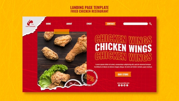 Fried chicken wings landing page template