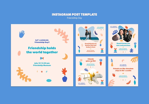 Free PSD friendship day celebration instagram posts