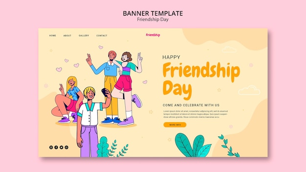 friendship day celebration landing page template