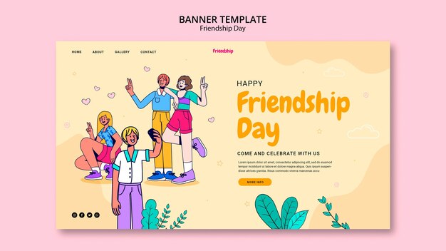 friendship day celebration landing page template
