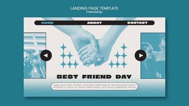 Free PSD friendship day celebration landing page