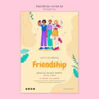 Free PSD friendship day celebration poster template