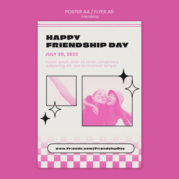 Friendship day celebration poster template