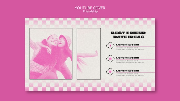 Free PSD friendship day celebration youtube cover template