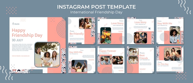 День дружбы instagram посты дизайн шаблона