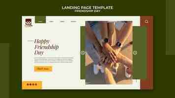 Free PSD friendship day landing page template in earthy tones