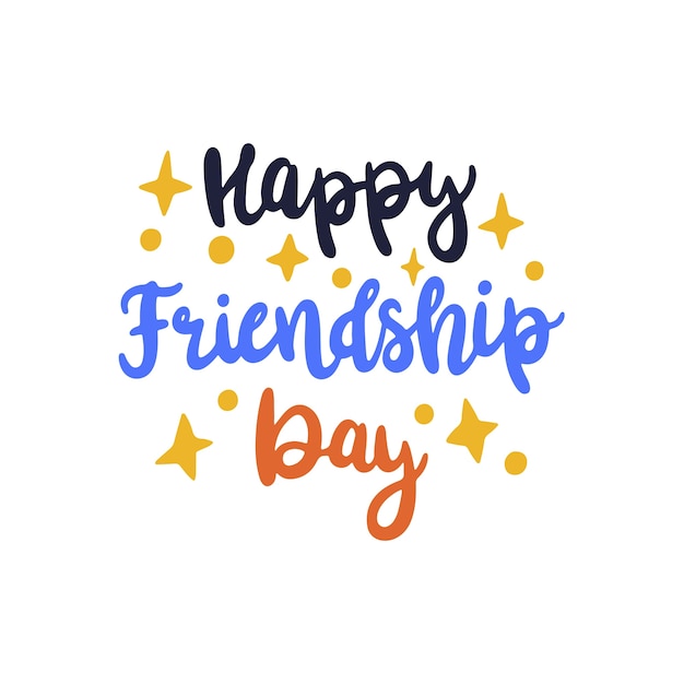 Free PSD friendship day lettering  isolated