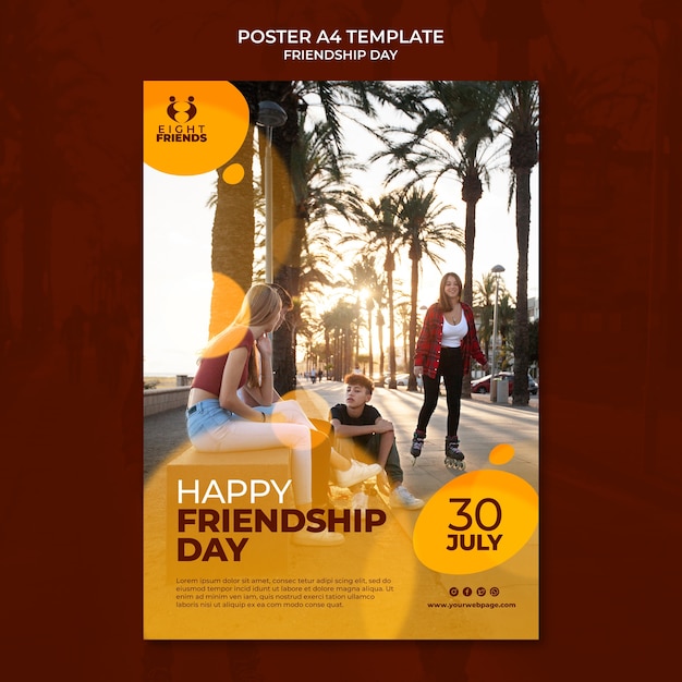 Free PSD friendship day poster template design