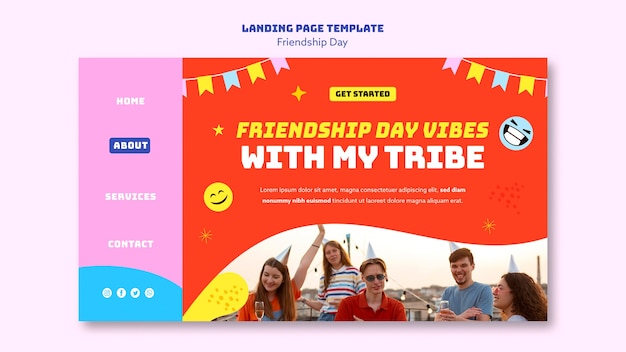 Free PSD friendship day template design