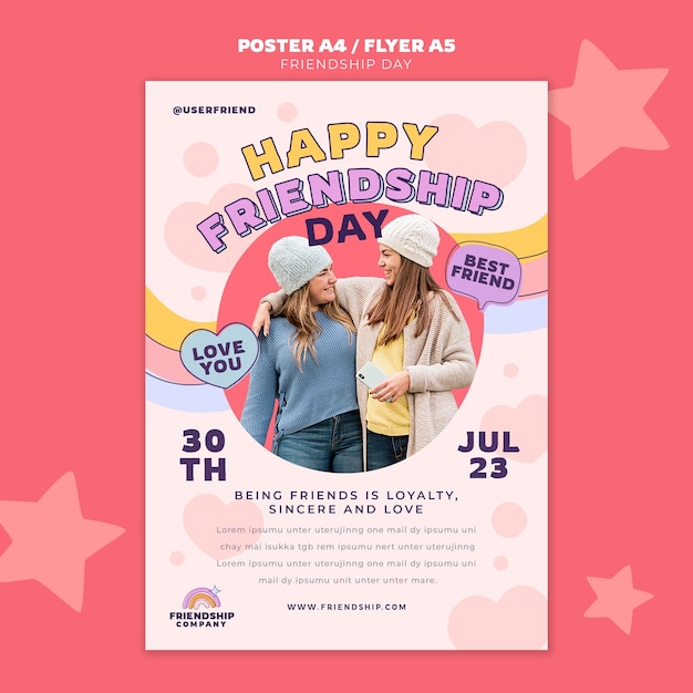 Free PSD friendship day template design