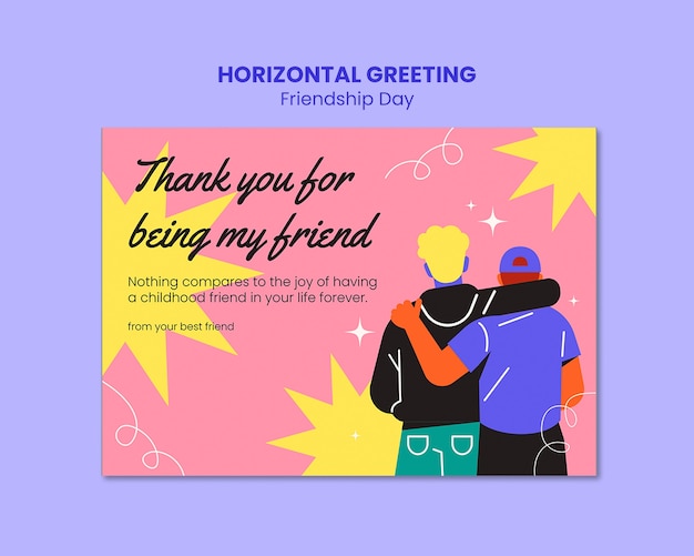 Free PSD friendship day template design