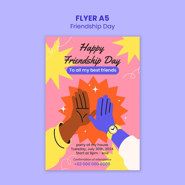 Free PSD friendship day template design