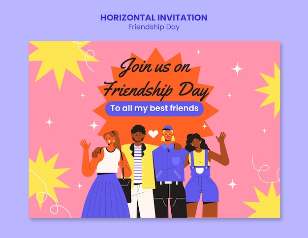 Free PSD friendship day template design