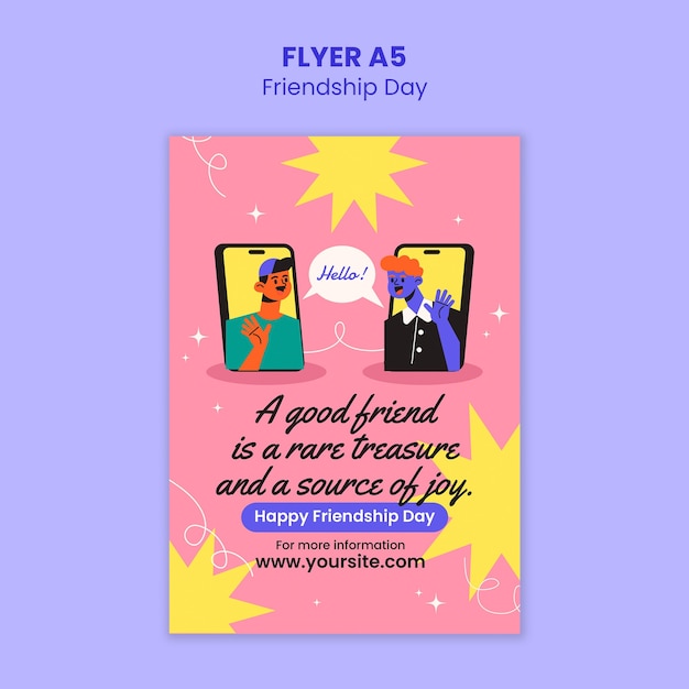 Free PSD friendship day template design