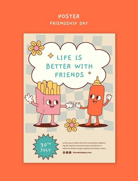 Free PSD friendship day template design