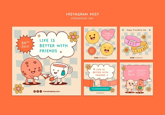 Free PSD friendship day template design