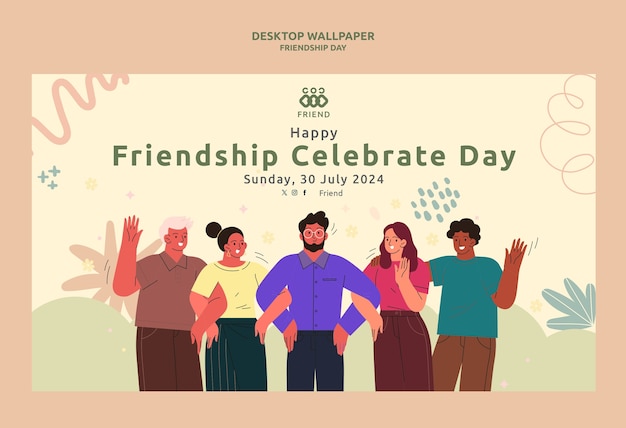 Free PSD friendship day template design