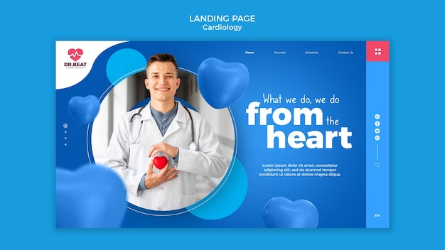 Free PSD from heart to heart landing page