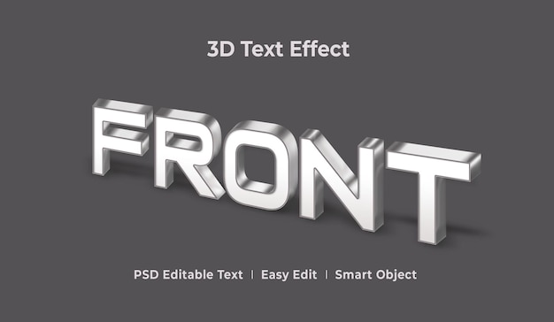 Шаблон макета с эффектом стиля 3d-текста спереди премиум Premium Psd