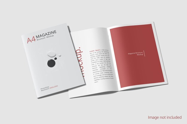 Front and back cover of magazine or brochure mockup