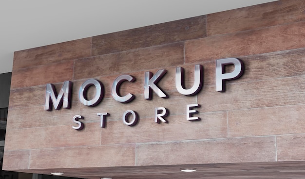 Front view of business mockup sign design