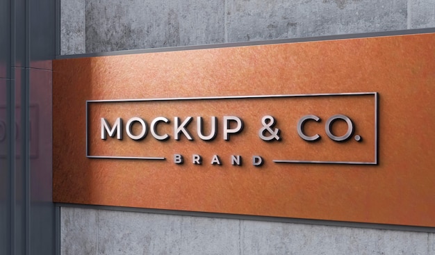 Front view of business mockup sign design