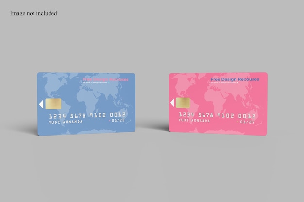 正面図のクレジットカードのモックアップ Premium Psd
