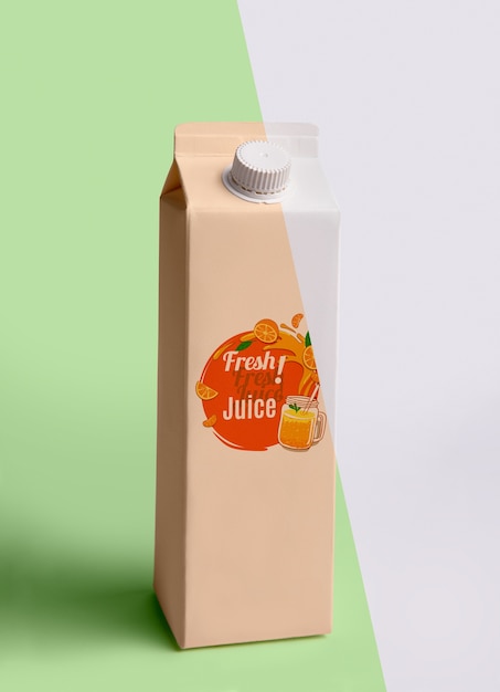 Download Free Psd Front View Of Fresh Juice Carton Yellowimages Mockups