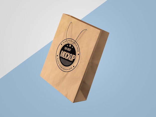 Front view of shopping paper bag mock-up