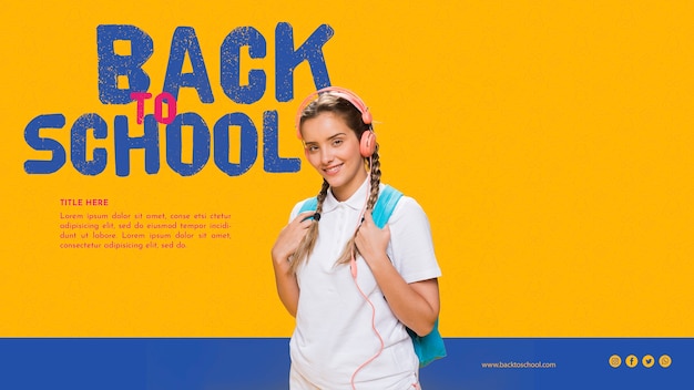 Front view smiling teenager gril with orange background