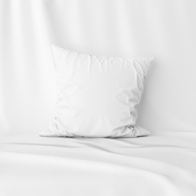 Front view of white pillow cover mockup