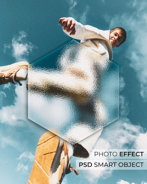 Free PSD frosted glass photo effect