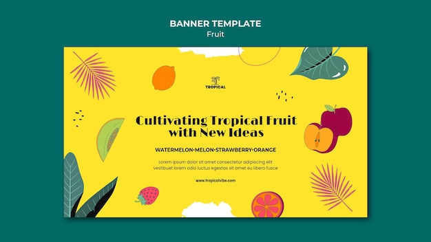 Free PSD fruit banner template