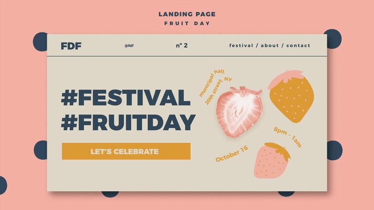 Free PSD fruit day landing page