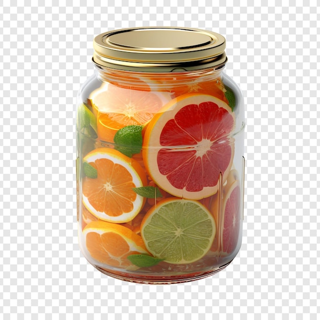 Fruit preserves jar bottle isolated on transparent background