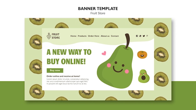 Free PSD fruit store banner template