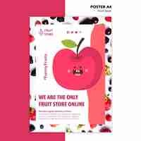 Free PSD fruit store poster template